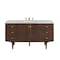 James Martin Vanities Amberly 60'' S Vanity, Mid-Century Walnut w/ Jasmine Pearl Top w/FreePower Wireless Charger 670-V60S-WLT-FEJP - alternate 1