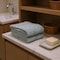 Homeroots Set of Two Sea Green Cotton 13" X 13" Quick Dry Terry Cloth Washcloths, 2PK 700338 - alternate 2