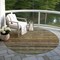 Homeroots 8' Brown And Gray Round Striped Washable Indoor Outdoor Area Rug 615832 - alternate 2