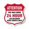 Signmission 24 Hour Surveillance Shield Sign Attenti, 12 Inch X 12 Inch, Vinyl Decal SHI-D-12-349 - alternate 1