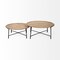 Homeroots Set of Two Brown and Black Solid Wood and Iron Round Nested Coffee Tables, 2PK 376282 - alternate 3