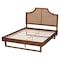 Baxton Studio Francine Mid-Century Modern Ash Walnut Woven Rattan King Size Bed 248-12649-9412-ZORO - alternate 3