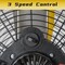 Edendirect 24in 3 Speeds Portable High Velocity Drum Fan Yellow with 1/3 HP, Turbo Blade, Low Noise IR-FAN7806 - alternate 2