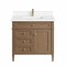James Martin Vanities Brittany 36" Sgl Vanity, Pecan w/ Sgl Hole 3 CM White Zeus Silestone Top and Matching Backsplash 655-V36-PCN-1WZ - alternate 1