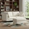 Homeroots 76" Cream Fabric Sofa With Ottoman With Black Legs 641069 - alternate 3