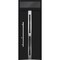 Vdomdoors Steel Door Deux 1755 Black Enamel Transom Window Stainless Inserts Single Modern Painted-W36xH80+16 DEUX1755EXD-BLK-W36 x H80+16-Right-hand Inswing - alternate 1