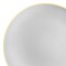 Smarty Had A Party 10.25" Gray with Gold Organic Round Disposable Plastic Dinner Plates (120 Plates), 120PK 930GG-CASE - alternate 4