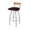Holland Bar Stool Co Revelle 36in Swivel Extra Tall Bar Stool, Anodized Nickel Finish, Medium Back, Canter Bordeaux Seat 881 - alternate 1
