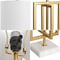 Jonathan Y Anya 20.25" Organic Modern Geometric Interlocking Rectangular Metal LED Table Lamp w/Marble Base, Gol JYL1039A - alternate 3