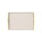 Homeroots Set of Two Off White Wood and Fabric Nested Serving Trays With Gold Handles 518600 - alternate 3
