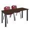 Regency Kee Training Table W/ 2 M Stack Chairs, 66 in W, 24 in L, Neo Walnut MT6624NWBPBK47BY - alternate 1