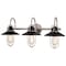 Vaxcel Galena 25.25 in W 3-Light Matte Black, Satin Nickel Nautical Coastal Bathroom Vanity Fixture W0403R - alternate 1