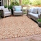 Homeroots 9' X 12' Coral And Ivory Damask Washable Indoor Outdoor Area Rug 595131 - alternate 4