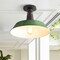 Jonathan Y Camila 14 in. 1-Light Classic Industrial Indoor/Outdoor Iron LED Semi Flush Mount, Green/White JYL7617F - alternate 3