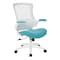 Office Star Products Ventilated Seating White Screen Back Manager's Chair, Linen Turquoise EM60926WH-F28 - alternate 1