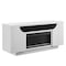 Homeroots 76" White Ribbed Wood Electric Storage Cabinet Fireplace With LED And Speaker 643644 - alternate 1