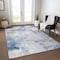 Homeroots 9' X 12' Denim Blue Gray And Ivory Abstract Washable Indoor Outdoor Area Rug 618086 - alternate 3
