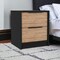 Homeroots 19" Black Wood Two Drawer Nightstand 543653 - alternate 4