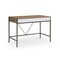 Homeroots 43" Natural and Bronze Writing Desk With Two Drawers 543782 - alternate 1