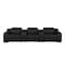 Homeroots 129" Black Italian Leather Reclining USB Sofa 632885 - alternate 4