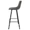 Leisuremod Elland Modern Upholstered Leather Bar Stool with Iron Legs and Footrest, Grey ES29GR - alternate 3
