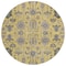 Homeroots 8' Yellow Gray And Charcoal Round Oriental Washable Indoor Outdoor Area Rug 582082 - alternate 5