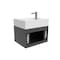 Castello Usa Nile 24-inch Black Vanity Set with White Top and Chrome Handles CB-MC-24BLK-CHR-2053-WH - alternate 2
