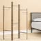 Homeroots 72" Brown Iron Folding Three Panel Screen Room Divider 342780 - alternate 2