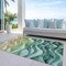 Homeroots 10' X 14' Teal Blue Abstract Washable Indoor Outdoor Area Rug 608081 - alternate 2