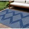 Homeroots 10' X 14' Navy Blue And Ivory Geometric Washable Indoor Outdoor Area Rug 598603 - alternate 1