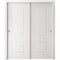 Sartodoors Sliding Closet Bypass Doors 84 x 96 inches, BASIC 9772 White, Rails Hardware Set, Wood Solid Bedr BASIC9772DBD-SKIN-8496 - alternate 1