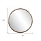 Homeroots 20" Antiqued Brass Round Metal Framed Accent Mirror 401210 - alternate 3