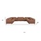 Homeroots Chestnut Italian Leather Power Reclining U Shaped ten Piece Corner Sectional With Console 632584 - alternate 2