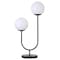 Homeroots 28" Black Metal Two Light Novelty Globe Table Lamp With White Globe Shade 546102 - alternate 1