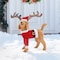 Sunjoy 34 in. Christmas Lighted Fabric Dog, 3D Tinsel Santa Dog Outdoor Garden Yard Lawn D116019500 - alternate 2