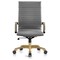 Leisuremod Harris High-Back Faux Leather Office Chair with Gold Frame, Grey HOTG19GRL - alternate 2