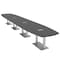 Skutchi Designs Arc Boat Conference Table, 45 in W, 240 in L, Grey HAR-ABOT-48X240-DOU-WA7949-ESIL - alternate 1