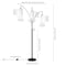 Homeroots 83" Black Three Light Torchiere Floor Lamp With White Frosted Glass Drum Shade 523350 - alternate 3
