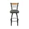 Holland Bar Stool Co Eleanor 36in Swivel Extra Tall Bar Stool, Black Wrinkle Finish, Medium Back and Graph Chalice Seat 880 - alternate 4