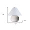 Homeroots 18" Off White Ceramic Round Table Lamp With White Cone Shade 546110 - alternate 2