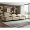 Homeroots 129" Beige Top Grain Leather Reclining Metal USB Sofa 720343 - alternate 2
