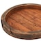 Homeroots 15in Gray And Natural Solid Wood Handmade Round Serving Tray With Handles 724233 - alternate 4