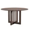 Homeroots 52" Brown Solid Wood and Rattan Cross Leg Base Round Top Dining Table 712198 - alternate 1