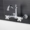 Kingston Brass Two-Handle Wall Mount Bridge Kitchen Faucet, Polished Chrome KS1261PX - alternate 2