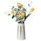 Fabulaxe 7 H Ceramic Modern Painted Brushstrokes Tapered Flower Table Vase, Black and White QI004060.M - alternate 2