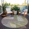 Homeroots 8' Green Purple And Pink Round Geometric Washable Indoor Outdoor Area Rug 612414 - alternate 5