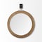 Homeroots 44" Brown Round Wood Framed Rope Hanging Accent Mirror 376439 - alternate 3