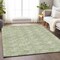 Homeroots 9' X 12' Green And Ivory Geometric Washable Indoor Outdoor Area Rug 594993 - alternate 4