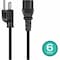 Monoprice Power Cord - NEMA 5-15P to IEC 60320 C13 18AWG 10A/1250W 125V 3-Prong 10ft Black, 6PK 39782 - alternate 2