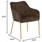 Leisuremod Zaire Collection Modern Dining Chair, Gold Legs and Dark Brown Velvet ZDC52DBR - alternate 3